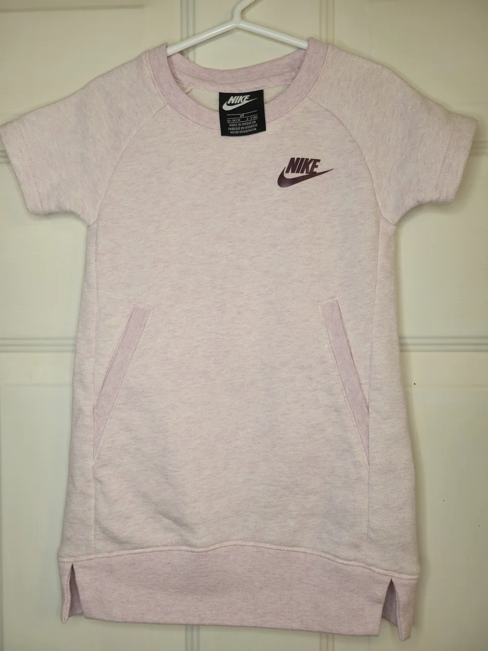Nike Light Pink Short Sleeve Sweatshirt Dress